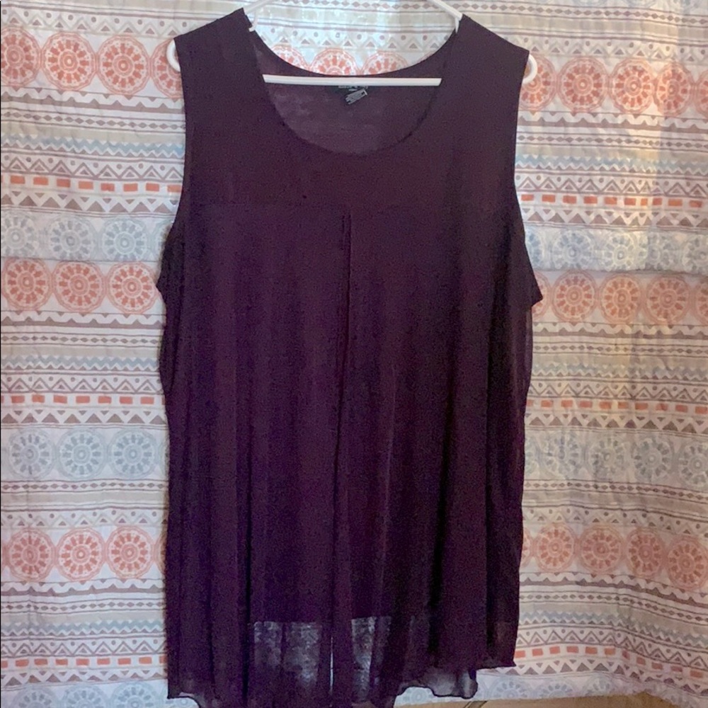 Eggplant tank with flowy over lay